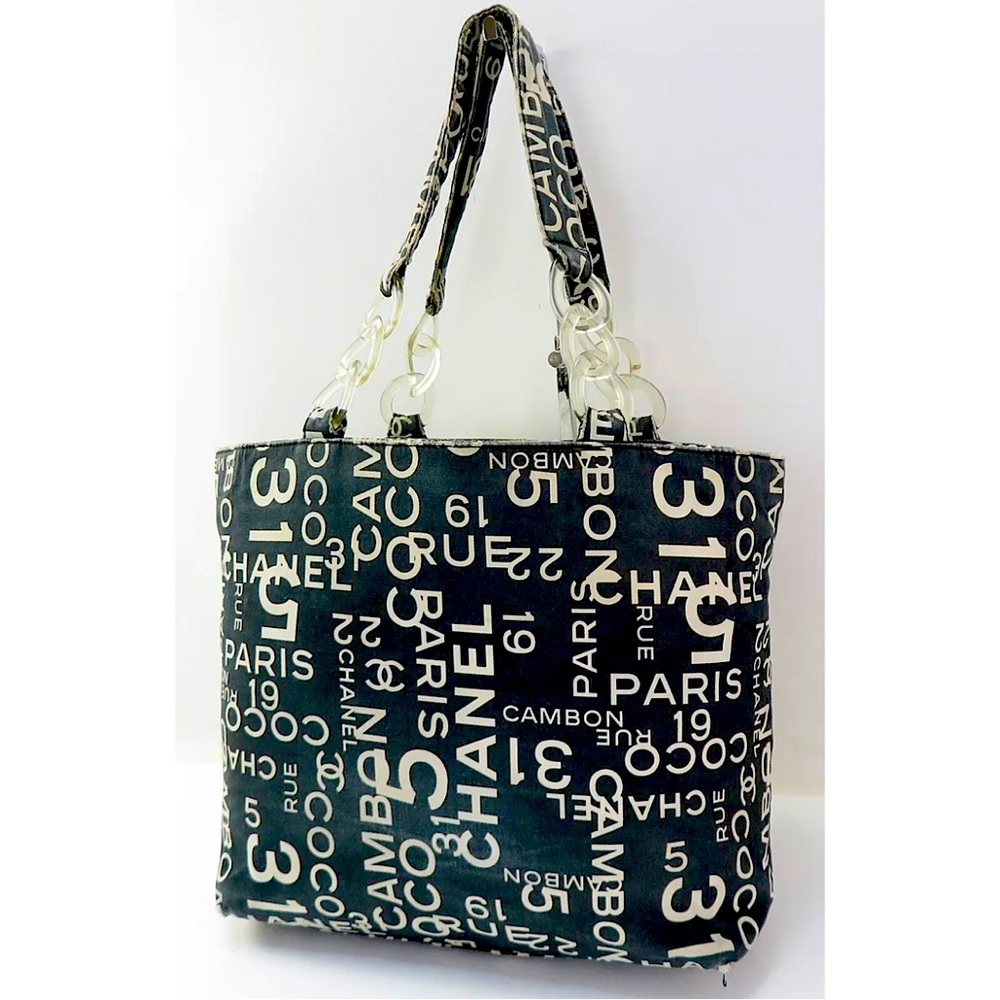 Auth Rare 🦄 CHANEL Black 31 Coco Rue Cambon Canvas Shoulder Tote Bag